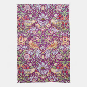 Strawberry Thief Red, William Morris Tea Towel