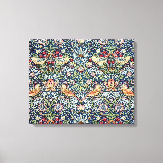 Strawberry Thief William Morris Art Canvas Print (Front)