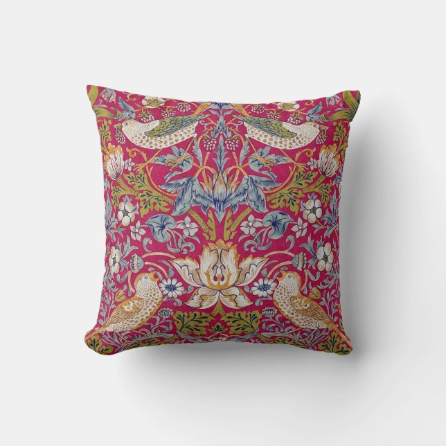 Strawberry Thief, William Morris Cushion (Front)