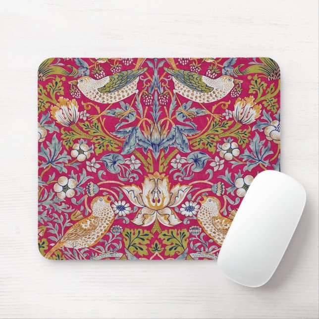 Strawberry Thief, William Morris Mouse Mat (With Mouse)
