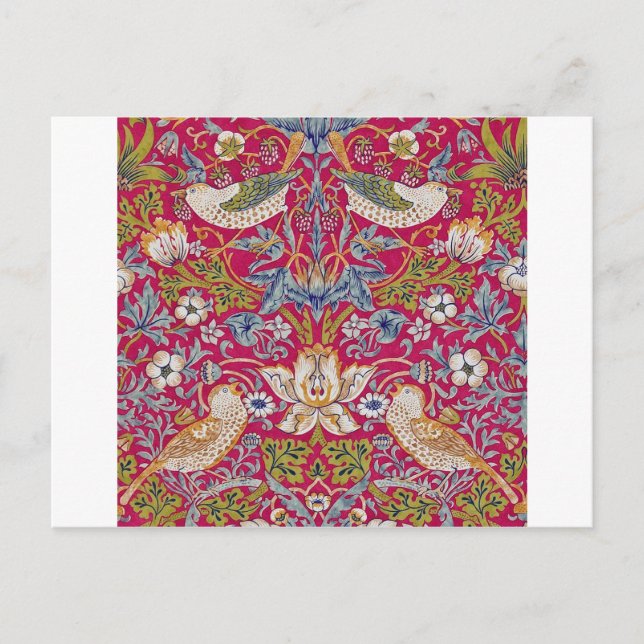 Strawberry Thief, William Morris Postcard (Front)