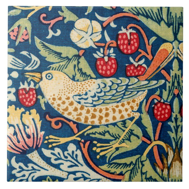 Strawberry Thief, William Morris Tile (Front)