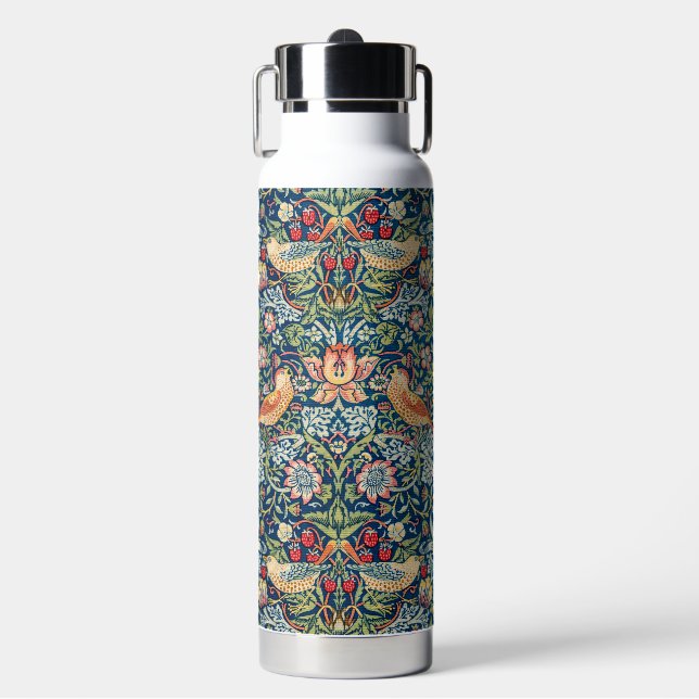 Strawberry Thief, William Morris Water Bottle (Front)