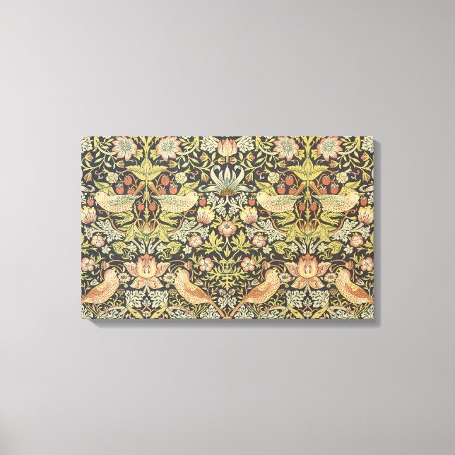 Strawberry Thieves by William Morris, Vintage Art Canvas Print (Front)