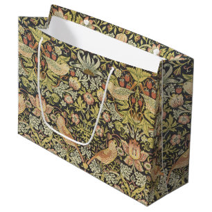 Strawberry Thieves by William Morris, Vintage Art Large Gift Bag