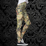 Strawberry Thieves by William Morris, Vintage Art Leggings<br><div class="desc">Strawberry Thieves (1883) by William Morris is a vintage Victorian Era fine art Pre-Raphaelite textile pattern originally created as fabric for curtains or drapes. A decorative floral background with blooming spring flowers,  fruit,  wild strawberries and on a dark blue background. The berry thieves are thrushes.</div>
