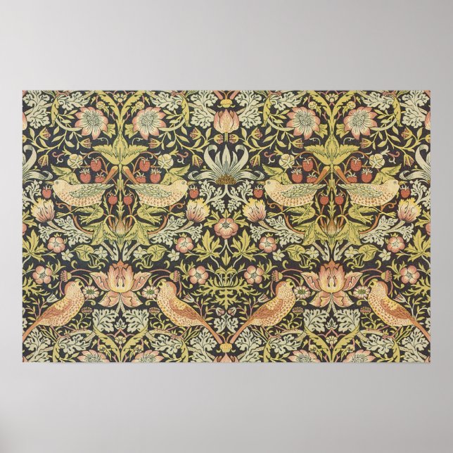 Strawberry Thieves by William Morris, Vintage Art Poster (Front)
