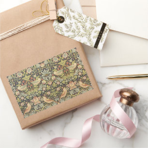 Strawberry Thieves Vintage Wedding Set Rectangular Sticker