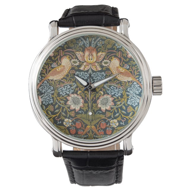 Strawberry Thieves William Morris Antique Pattern Watch (Front)