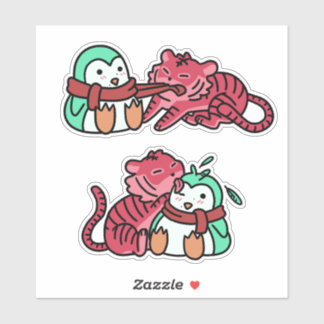 Strawberry Tiger & Mint Penguin Sticker Pack ver.1