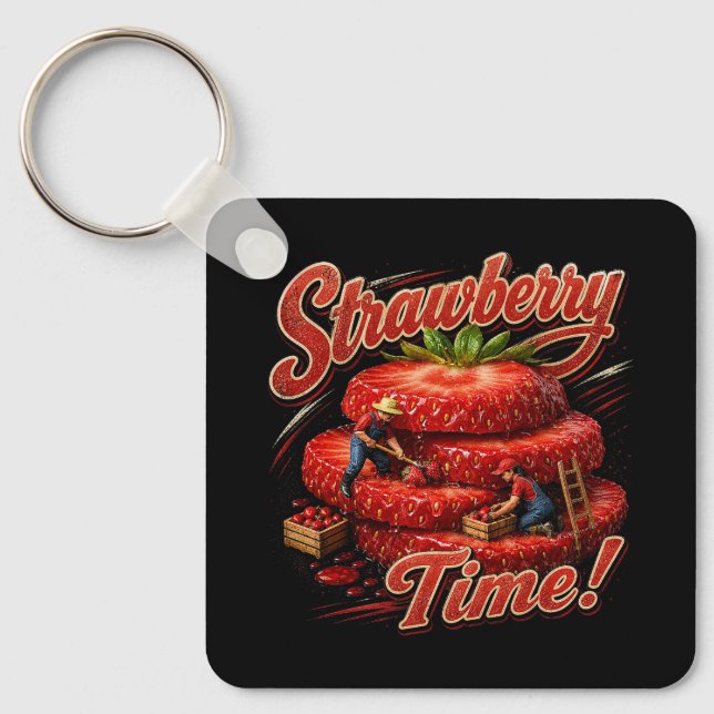 Strawberry Time! Key Ring (Front)