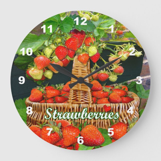 Strawberry Time Large Clock (Front)