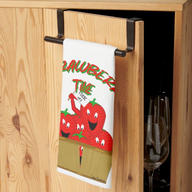 Strawberry Time! Tea Towel (Thirds Fold)