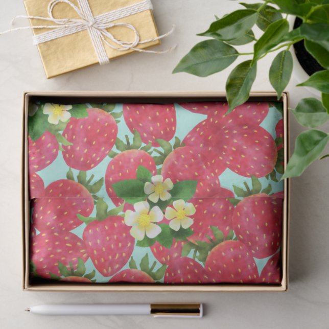 Strawberry  tissue paper (Gift)