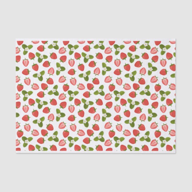 Strawberry Tissue Paper - White (Front)