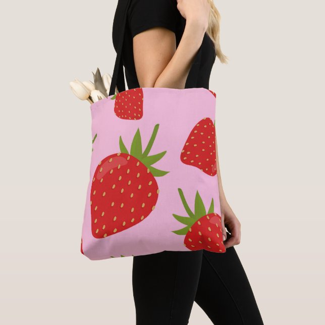Strawberry Tote Bag (Close Up)