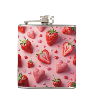 Strawberry treat hip flask
