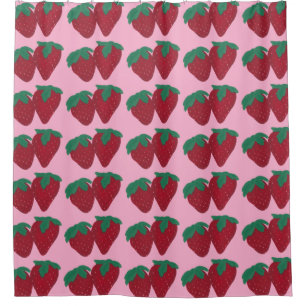 Strawberry Two Strawberries Fruit Shower Curtains