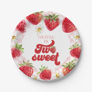 Strawberry Two Sweet 2nd Birthday Paper Plate