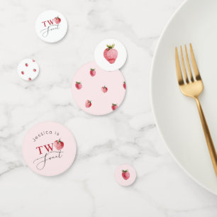 Strawberry two sweet birthday party Table Confetti