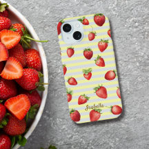 Strawberry Vanilla Stripes Personalise Iphone Case