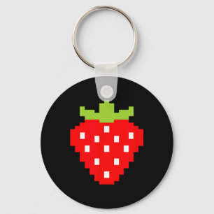 Strawberry Video Game Player 1 Key Ring