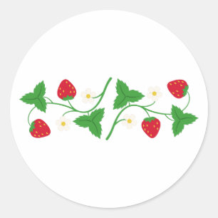Strawberry Vine Classic Round Sticker