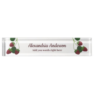 Strawberry Vine Desk Nameplate