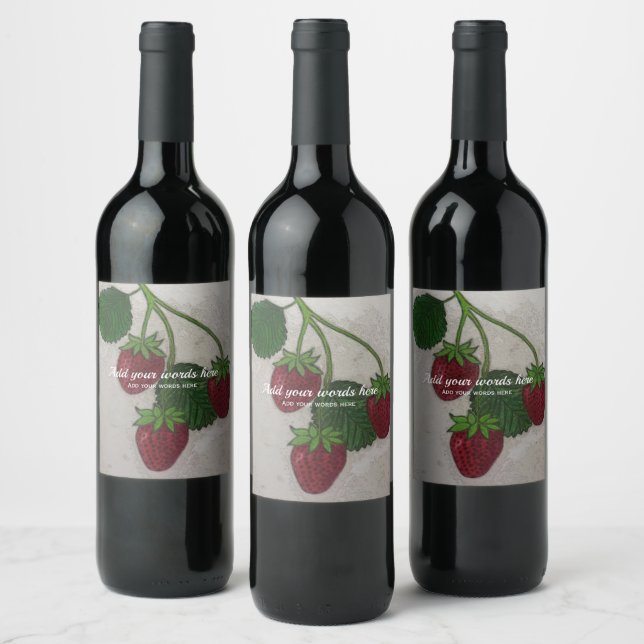 Strawberry Vine Food and Beverage Label Set (Bottles)