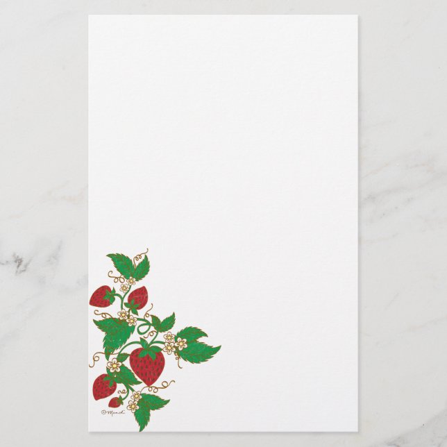 Strawberry Vine Notepaper Stationery (Front)