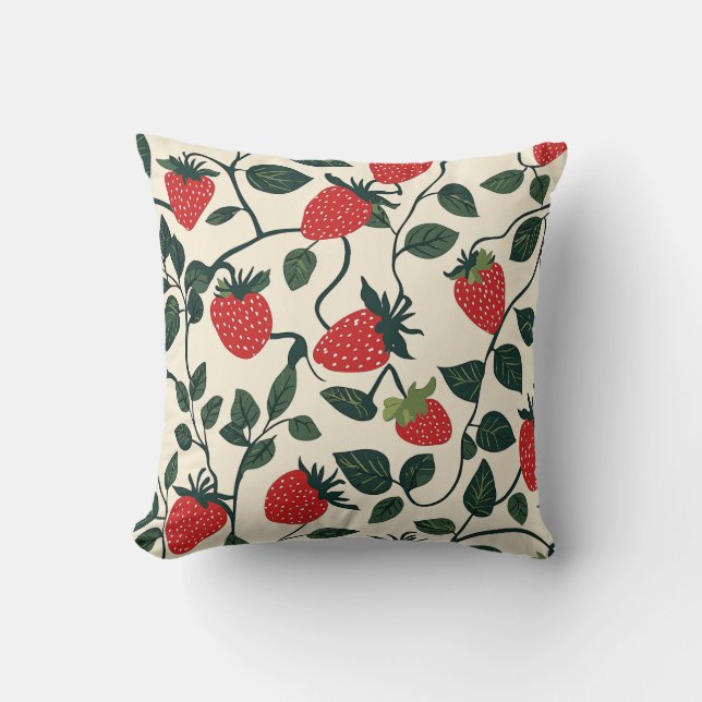 Strawberry Vine Pattern Cushion (Front)