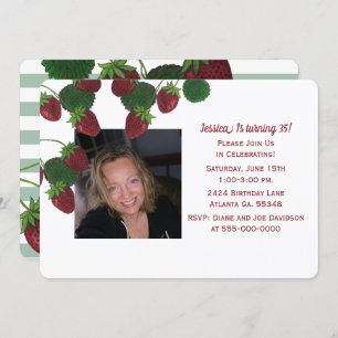 Strawberry Vine Photo  Invitation