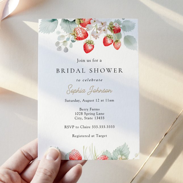 Strawberry Vines Bridal Shower Invitation (Creator Uploaded)