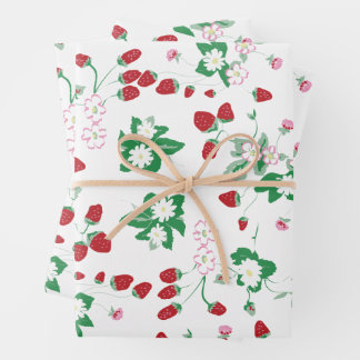 Strawberry Vines Wrapping Paper Sheets