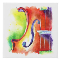 Strawberry Violin - Orchestra themed canvas wrap