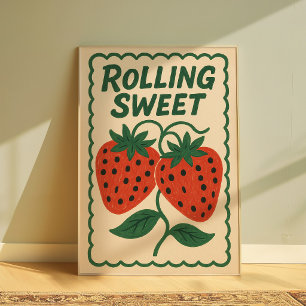 Strawberry Wall Art Cute Strawberry Poster