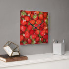 Strawberry wall clock | Healthy food photography
