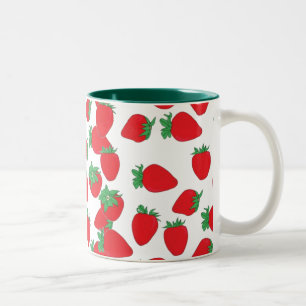 Strawberry Wallpaper Two-Tone Coffee Mug