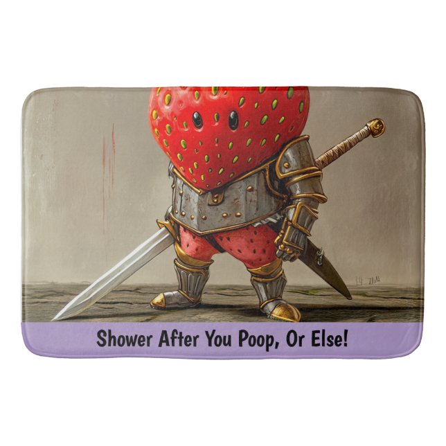 Strawberry Warrior Bath Mat (Front)