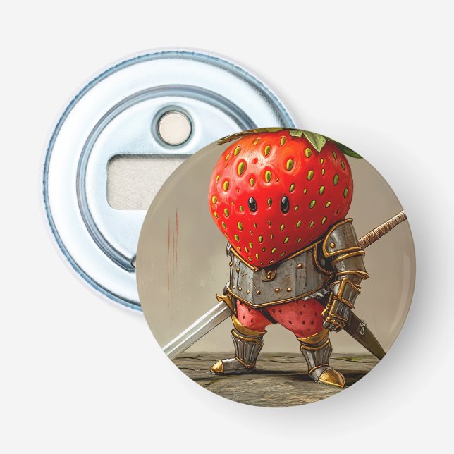 Strawberry Warrior Bottle Opener (Front)