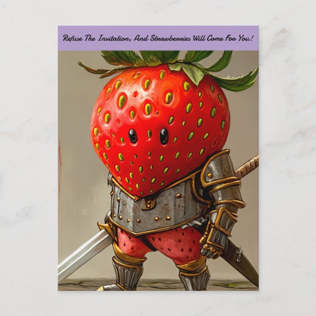 Strawberry Warrior Postcard (Front)