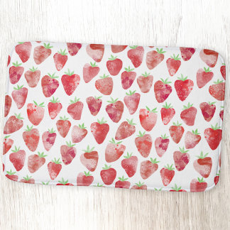Strawberry Watercolor Bath Mat