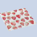 Strawberry Watercolor Glass Coaster<br><div class="desc">Sweet and fruity strawberry watercolor pattern in red,  pink and white.  Original art by Nic Squirrell.</div>