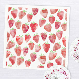 Strawberry Watercolor Napkin