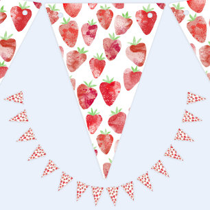Strawberry Watercolor Party Bunting