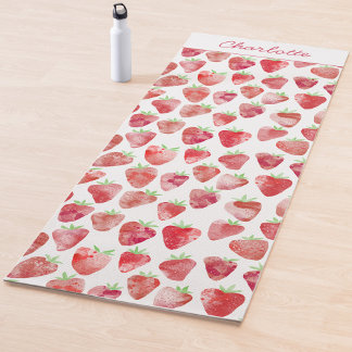 Strawberry Watercolor Personalised Yoga Mat