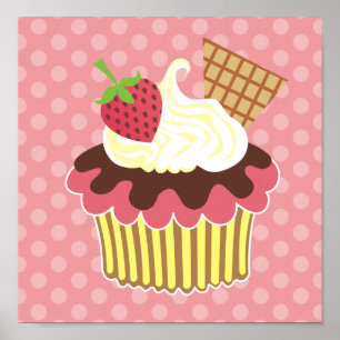 Strawberry & Whipped Cream Canvas Print
