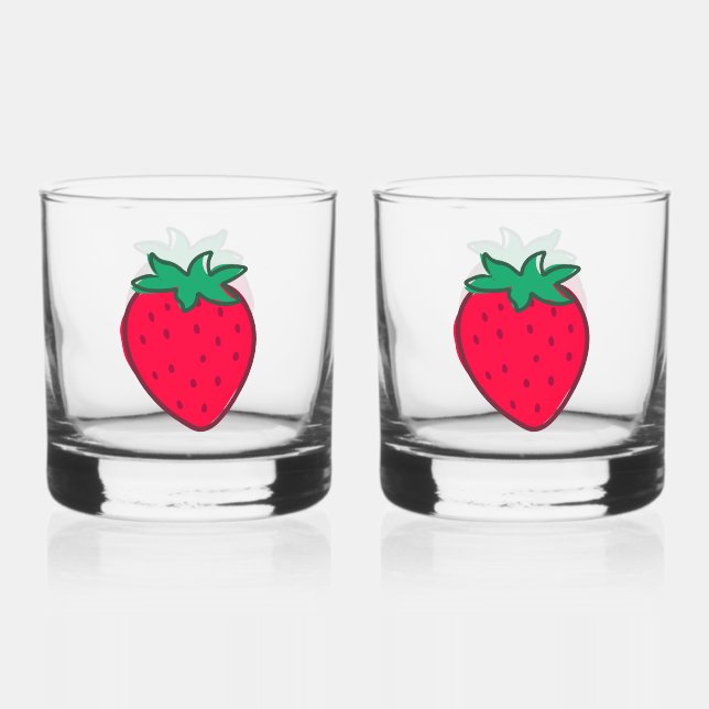 Strawberry Whiskey Glass (Front)