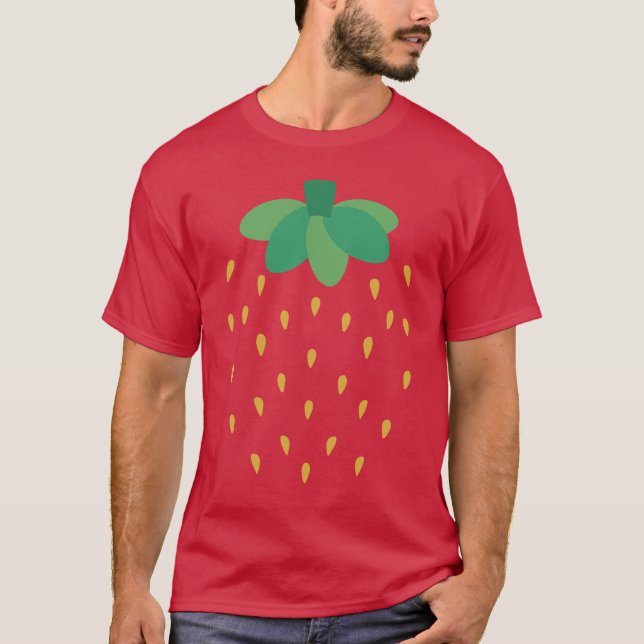 strawberry with a red background T-Shirt (Front)