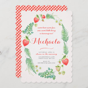 Strawberry with Ferns Invitation